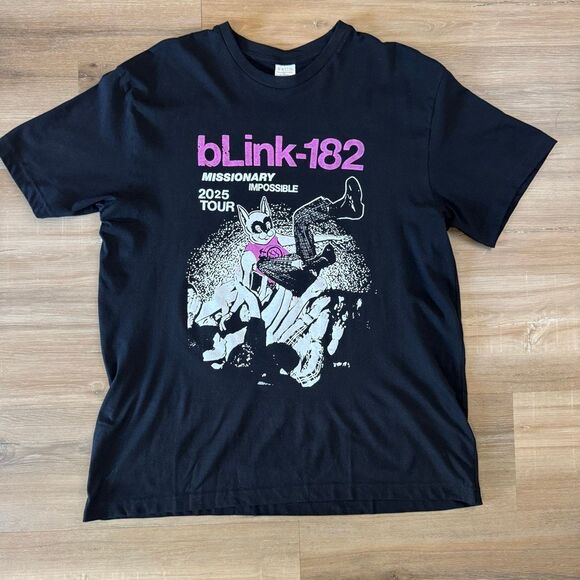 Blink 182 Missionary Impossible 2025 Black Tour Shirt Size XL Pop Punk Rock Emo - Picture 1 of 5